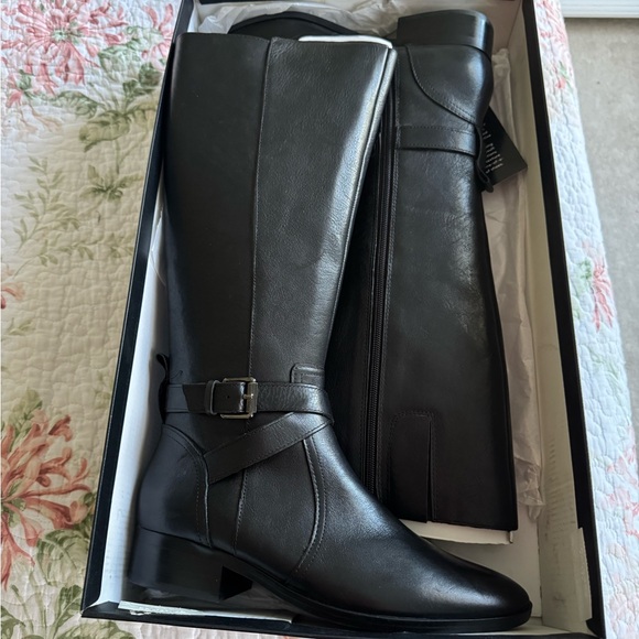 Naturalizer Rena Black Leather Riding Boots - Picture 4 of 8